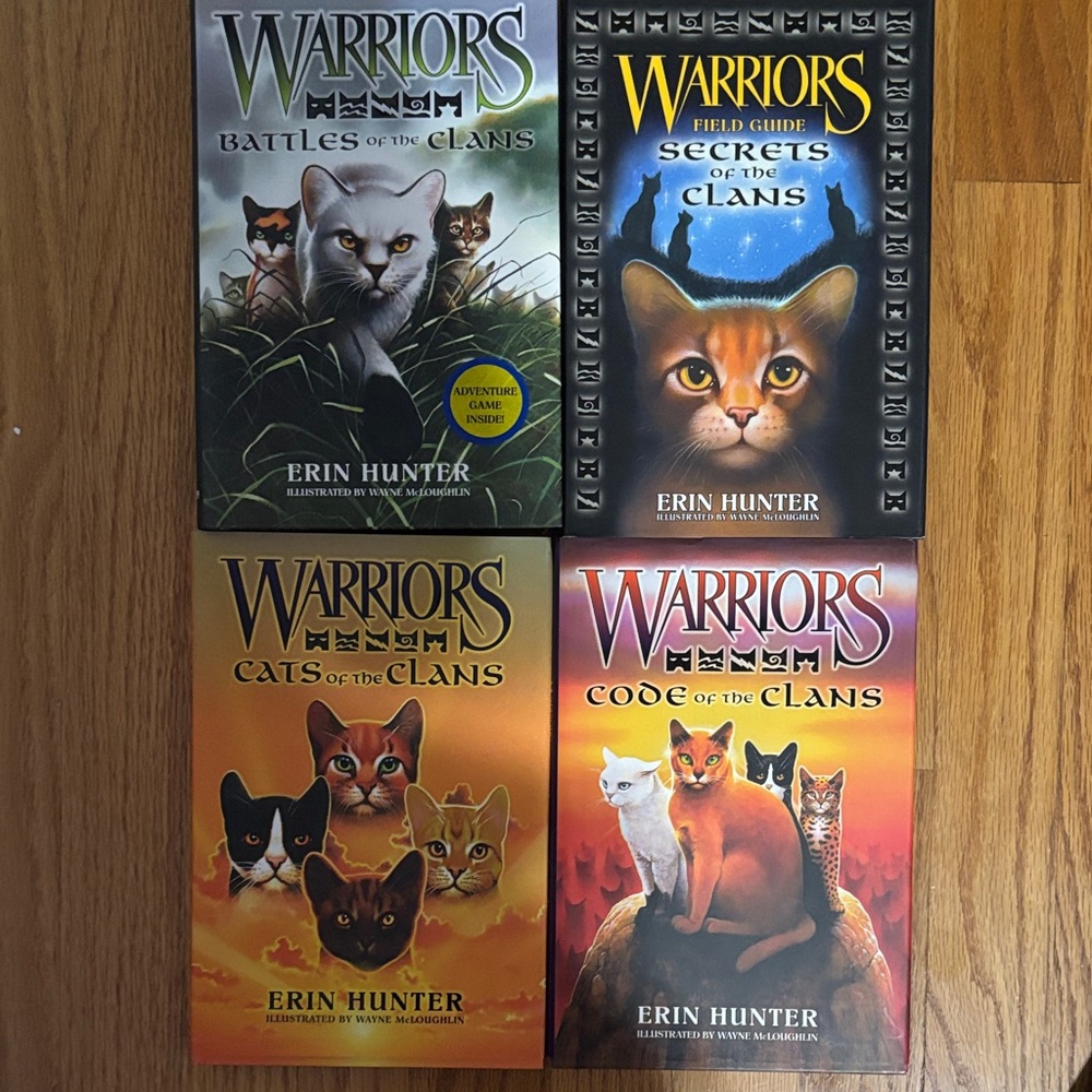 Hunter Warriors Cat Book Set - Vibrant Covers (4 hard books .)